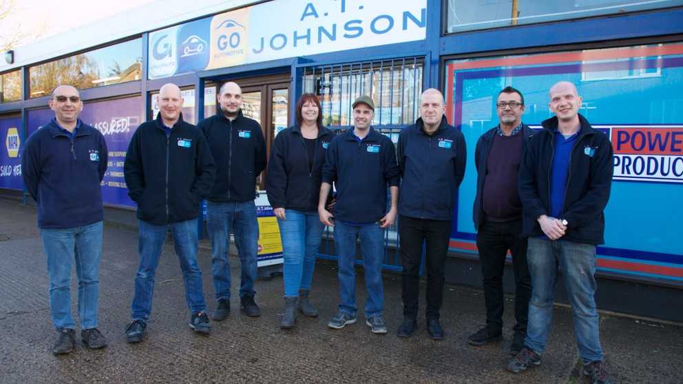 Members of the Downham Market team standing outside of the shop